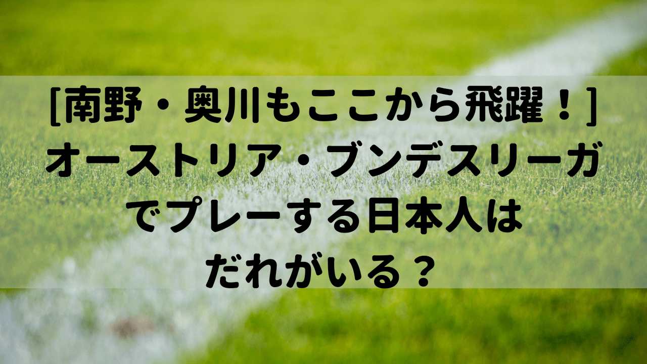 オーストリアのサッカーリーグでプレーする日本人選手はだれ 視聴方法もあわせてご紹介 ひら丸ブログ